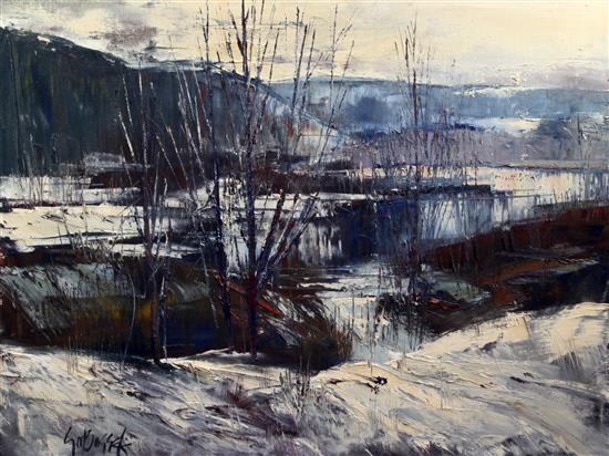 Stanley Sobossek (American, 1918-1996) Winter Landscape 30 x 40in.